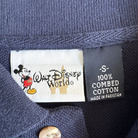Disney Animal Kingdom Vintage Polo Shirt Mens Size SM Navy Blue Combed‎ Cotton - Picture 4 of 9
